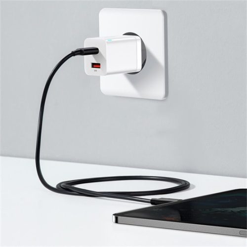 Baseus Super Si Pro Netzladegerät 30W, USB Typ-C + USB Typ-A, weiß