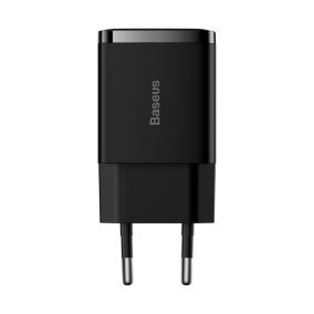 Baseus Kompaktes Netzladegerät 10,5W, 2×USB Typ-A, Schwarz