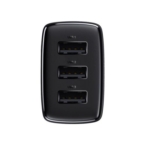 Baseus Kompaktes Netzladegerät 17W, 3×USB Typ-A, Schwarz