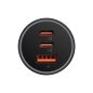   Baseus Golden Contactor Pro Triple Auto Schnellladegerät 65W, USB Type-A + 2×USB Type-C, Grau