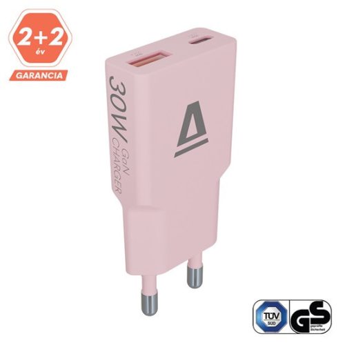 AVAX CH641P NANO SLIM 30W Ladegerät USB-C (PD3.0)+USB-A (QC3.0), Rosa