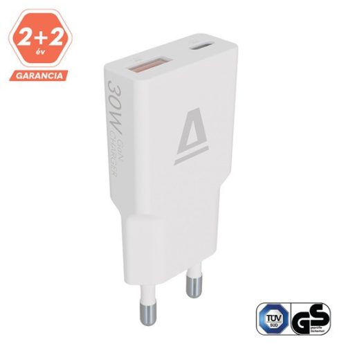 AVAX CH641W NANO SLIM 30W Ladegerät USB-C (PD3.0)+USB-A (QC3.0), weiß