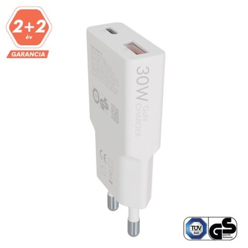 AVAX CH641W NANO SLIM 30W Ladegerät USB-C (PD3.0)+USB-A (QC3.0), weiß