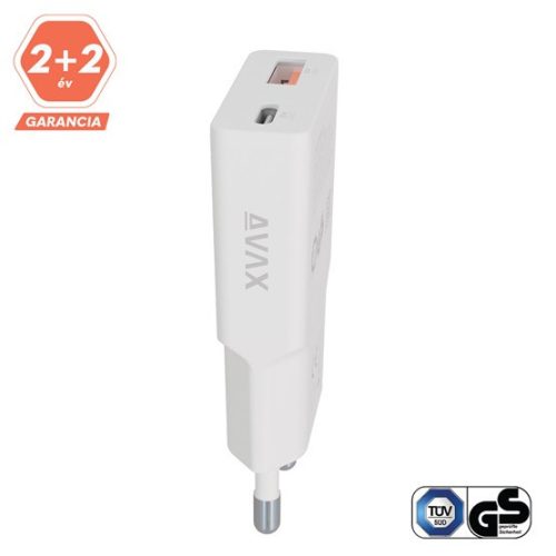 AVAX CH641W NANO SLIM 30W Ladegerät USB-C (PD3.0)+USB-A (QC3.0), weiß