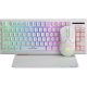 MARVO Loot 30 Tastatur + Maus + Mauspad Combo - Weiß - UK / Membran