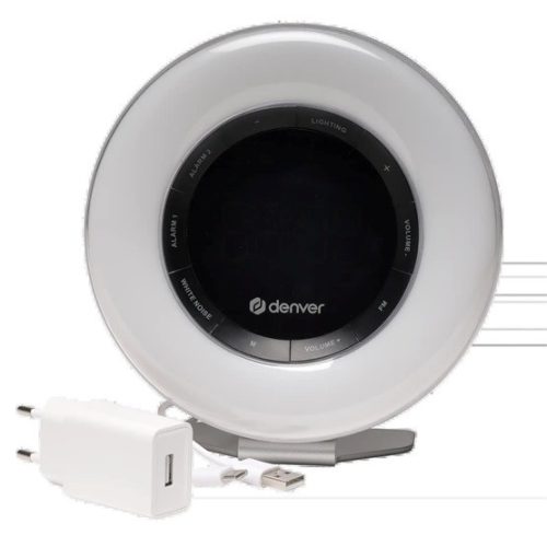Denver CRL-342 - FM Radiowecker mit Wecklicht und Naturgeräuschen - Weiß