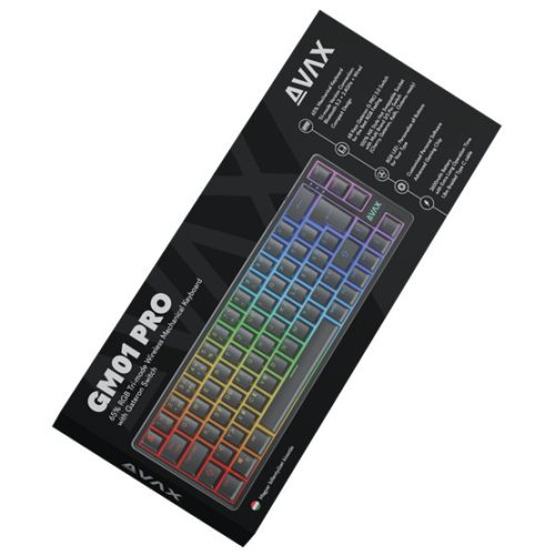 AVAX GM01 PRO 65% RGB Tri-Mode Mechanische Tastatur mit Gateron Brown Switches, ungarisches Layout