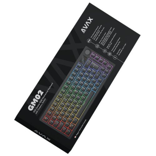 AVAX GM02 75% Dichtung RGB mechanische verkabelte Tastatur mit Outemu braunen Schaltern, ungarische Layout