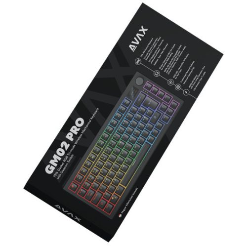 AVAX GM02 PRO 75% Dichtung RGB Tri-Mode mechanische Tastatur mit Gateron roten Schaltern, ungarische Tastenanordnung