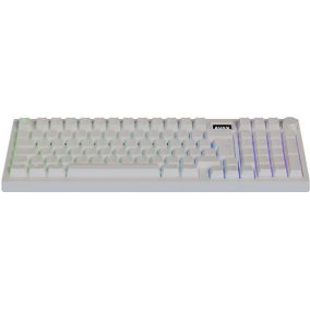   AVAX GM03 PRO Weiß 98% Dichtung RGB Tri-Mode Mechanische Tastatur Gateron Gelber Schalter, ungarische Layout