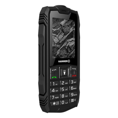 HAMMER Rock 2,4" Dual-SIM Tropfen-, Staub- und stoßfestes Mobiltelefon - Schwarz
