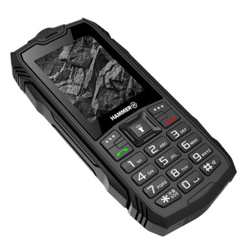 HAMMER Rock 2,4" Dual-SIM Tropfen-, Staub- und stoßfestes Mobiltelefon - Schwarz