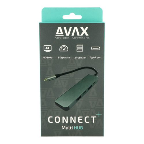 AVAX HB611 CONNECT+ 5in1 Multi HUB Typ C - HDMI(4k60Hz), TypC, 2xUSB 3.0, PD 100W