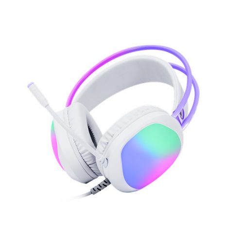 MARVO Lumi 40 kabelgebundenes Kopfhörer - weiß - RGB-Beleuchtung