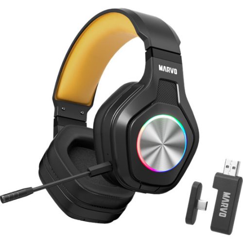 MARVO Pulz 80W kabelloses Kopfhörer - schwarz - RGB-Beleuchtung