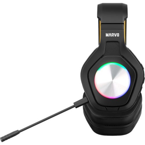 MARVO Pulz 80W kabelloses Kopfhörer - schwarz - RGB-Beleuchtung