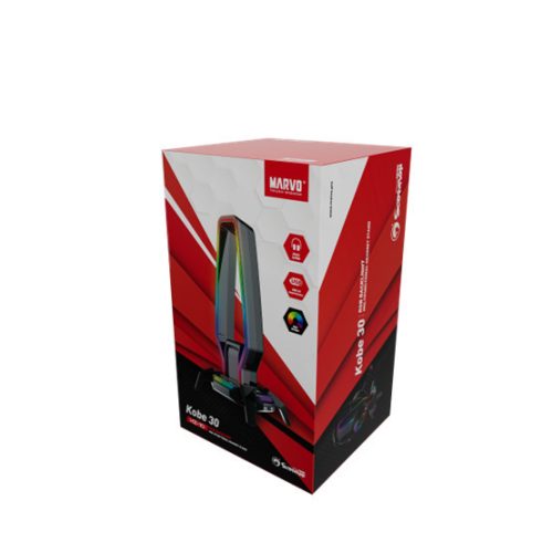 MARVO Kobe 30 RGB beleuchtete Kopfhörerhalterung - schwarz