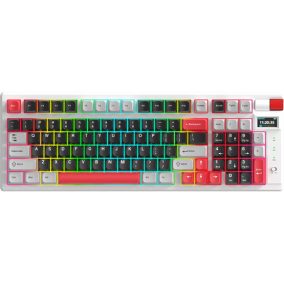   MONKA Storm kabellose Gaming-Tastatur - Weiß - US /MONKA Violett Linear/