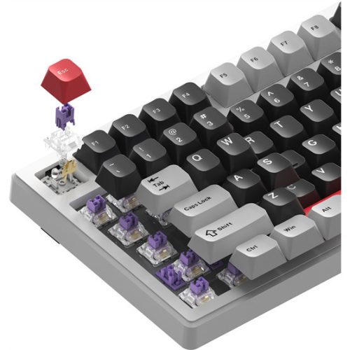 MONKA Storm kabellose Gaming-Tastatur - Weiß - US /MONKA Violett Linear/