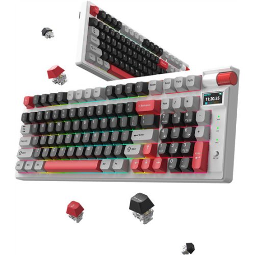 MONKA Storm kabellose Gaming-Tastatur - Weiß - US /MONKA Violett Linear/