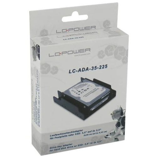 LC Power Laufwerksadapter für HDD/SSD 3,5" auf 2x 2,5 - LC-ADA-35-225