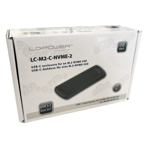 LC Power Externes Gehäuse - USB 3.2 2x1 Typ C - M.2 NVMe SSD - LC-M2-C-NVME-2