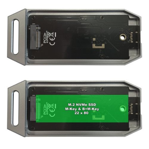 LC Power Externes Gehäuse - USB 4 3x2 Typ C - M.2 NVMe SSD - LC-M2-C-USB4