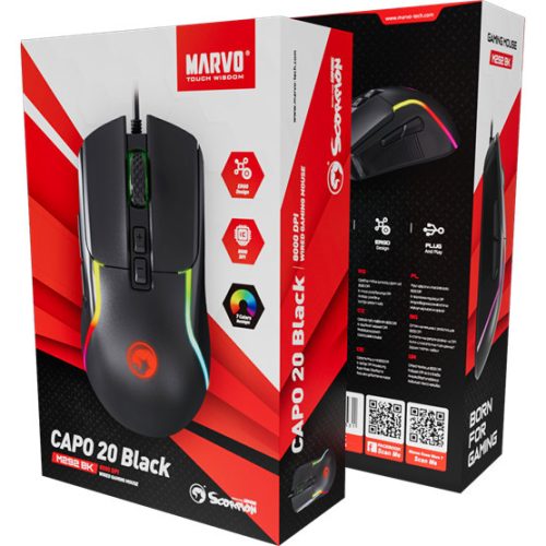 MARVO Capo 20 kabelgebundene Maus - schwarz