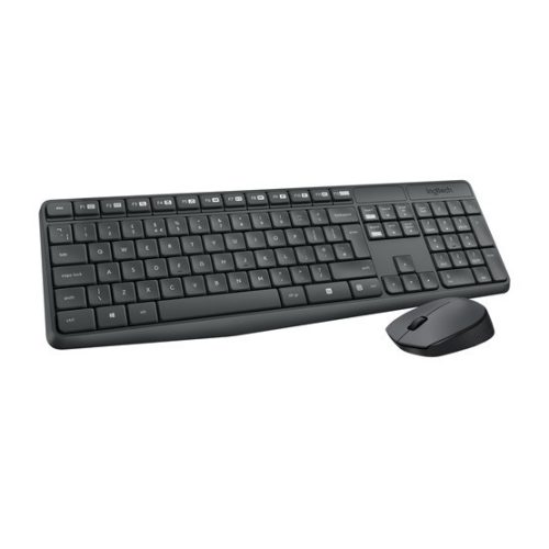 Logitech MK235 - Schwarz - Gravierte HU-Tastatur