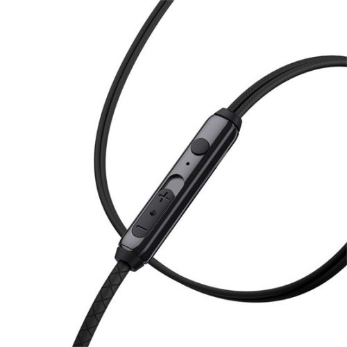 Baseus Encok H19 Kabelgebundene Ohrhörer 3,5 mm Klinkenstecker mit Mikrofon, Schwarz