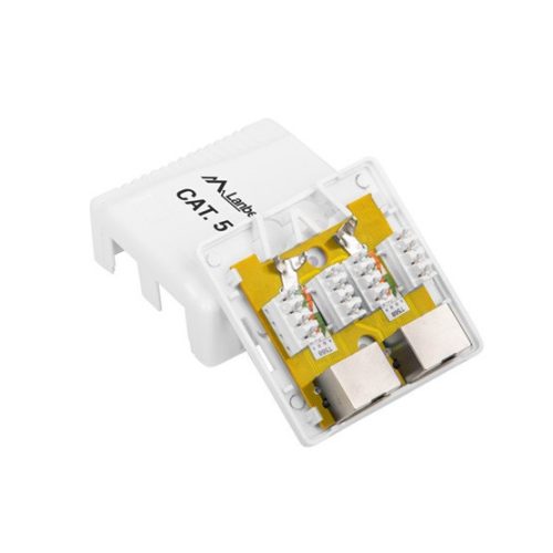 Lanberg CAT5e 2xRJ45 FTP geschirmte Oberflächenmontagebox - weiß