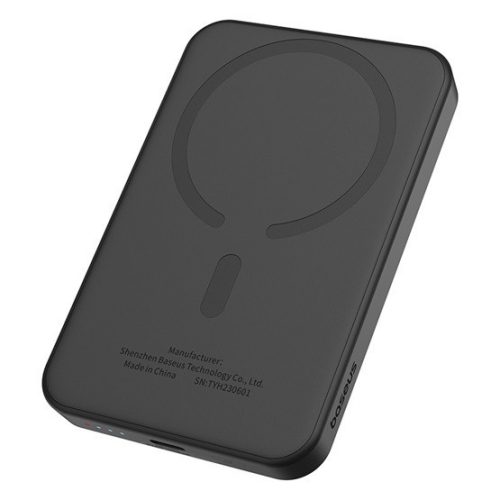 Baseus Magnetische Mini kabellose Schnellladepowerbank 5000 mAh, 20W, Schwarz + 60W USB Typ-C, 30cm Kabel