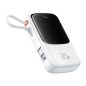   Baseus Qpow Pro+ Schnelllade-Powerbank 10000 mAh, 22,5 W, integriertes USB-Typ-C-Kabel, weiß