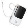Baseus Qpow Pro+ Schnelllade-Powerbank 10000 mAh, 22,5 W, integriertes USB-Typ-C-Kabel, weiß