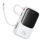   Baseus Qpow Pro+ Schnelllade-Powerbank 10000 mAh, 22,5 W, integriertes USB-Typ-C-Kabel, weiß
