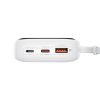 Baseus Qpow Pro+ Schnelllade-Powerbank 10000 mAh, 22,5 W, integriertes USB-Typ-C-Kabel, weiß