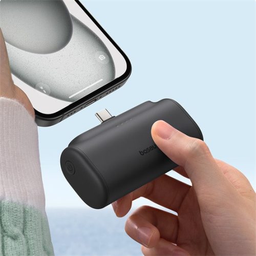 Baseus Kompakte Schnelllade-Powerbank 5000 mAh, 20W USB Typ-C Anschluss, Schwarz