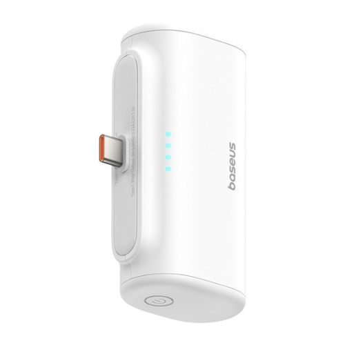 Baseus Kompakte Schnelllade-Powerbank 5000 mAh, 20W USB Typ-C Anschluss, Weiß
