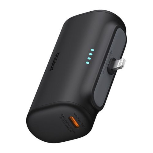 Baseus Kompakte Schnelllade-Powerbank 5000 mAh, 20W mit iPhone-Anschluss, Schwarz