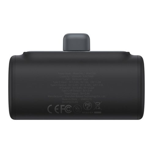 Baseus Kompakte Schnelllade-Powerbank 5000 mAh, 20W mit iPhone-Anschluss, Schwarz