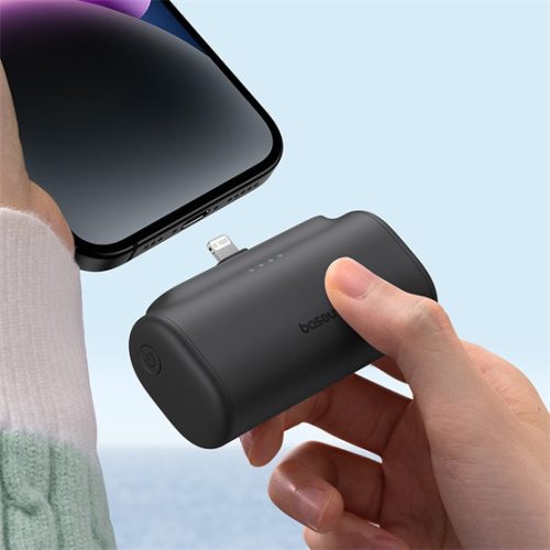 Baseus Kompakte Schnelllade-Powerbank 5000 mAh, 20W mit iPhone-Anschluss, Schwarz