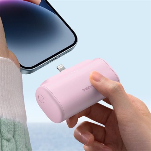 Baseus Kompakte Schnelllade-Powerbank 5000 mAh, 20W mit iPhone-Anschluss, Roségold