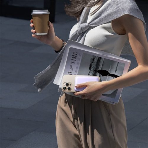 Baseus EnerFill FM11 Magnetische kabelloses Schnellladepowerbank 10000 mAh, 22,5 W, lila + USB Typ-C, 30 cm Kabel