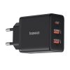 Baseus Cube Netz-Schnellladegerät 30W, USB Typ-C + 2×USB Typ-A, Schwarz