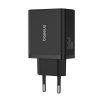 Baseus Cube Netz-Schnellladegerät 30W, USB Typ-C + 2×USB Typ-A, Schwarz