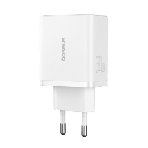 Baseus Cube Netz-Schnellladegerät 30W, USB Type-C + 2×USB Type-A, weiß