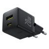 Baseus Palm Netz-Schnellladegerät 20W, USB Type-C + USB Type-A, Schwarz
