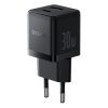 Baseus Palm Netzteil Schnellladegerät 30W, USB Typ-C + USB Typ-A, Schwarz