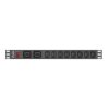 Lanberg 19" PDU/Verteilerleiste 1U 16A 2m 2X C19 8X IEC C13 Steckdose, schwarz C20