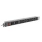   Lanberg 19" PDU/Verteilerleiste 1U 16A 2m 2X C19 8X IEC C13 Steckdose, schwarz C20